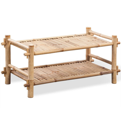 Natural wood bamboo shoe rack for a clutter-free entryway