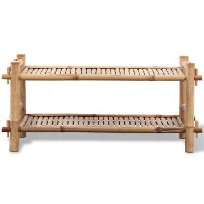 Japanese-inspired bamboo shoe rack for small spaces