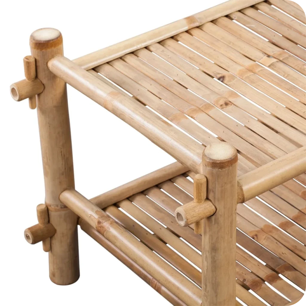 Eco-friendly bamboo shoe rack with two tiers for storage