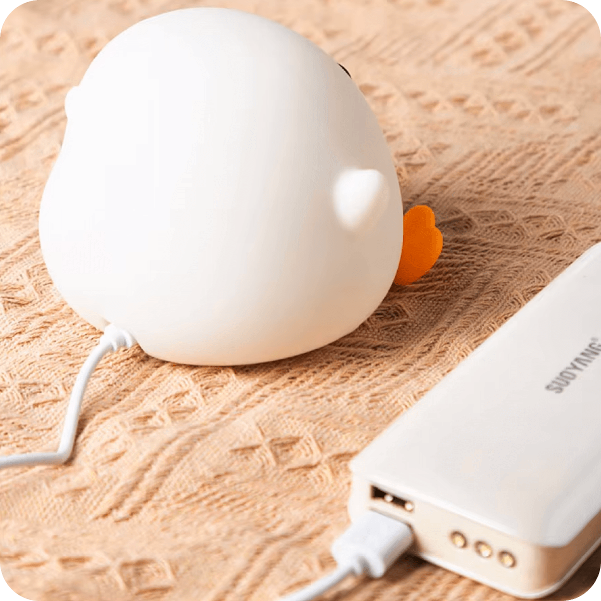 Rechargeable duck lamp with USB connection for easy use