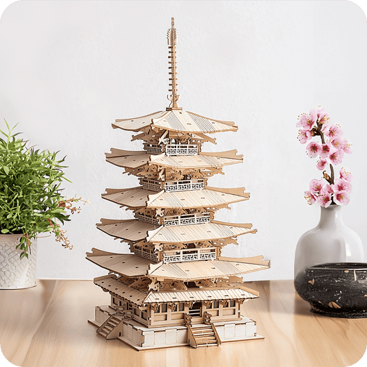 Japanese Temple 3D Wooden Model Craft Kit