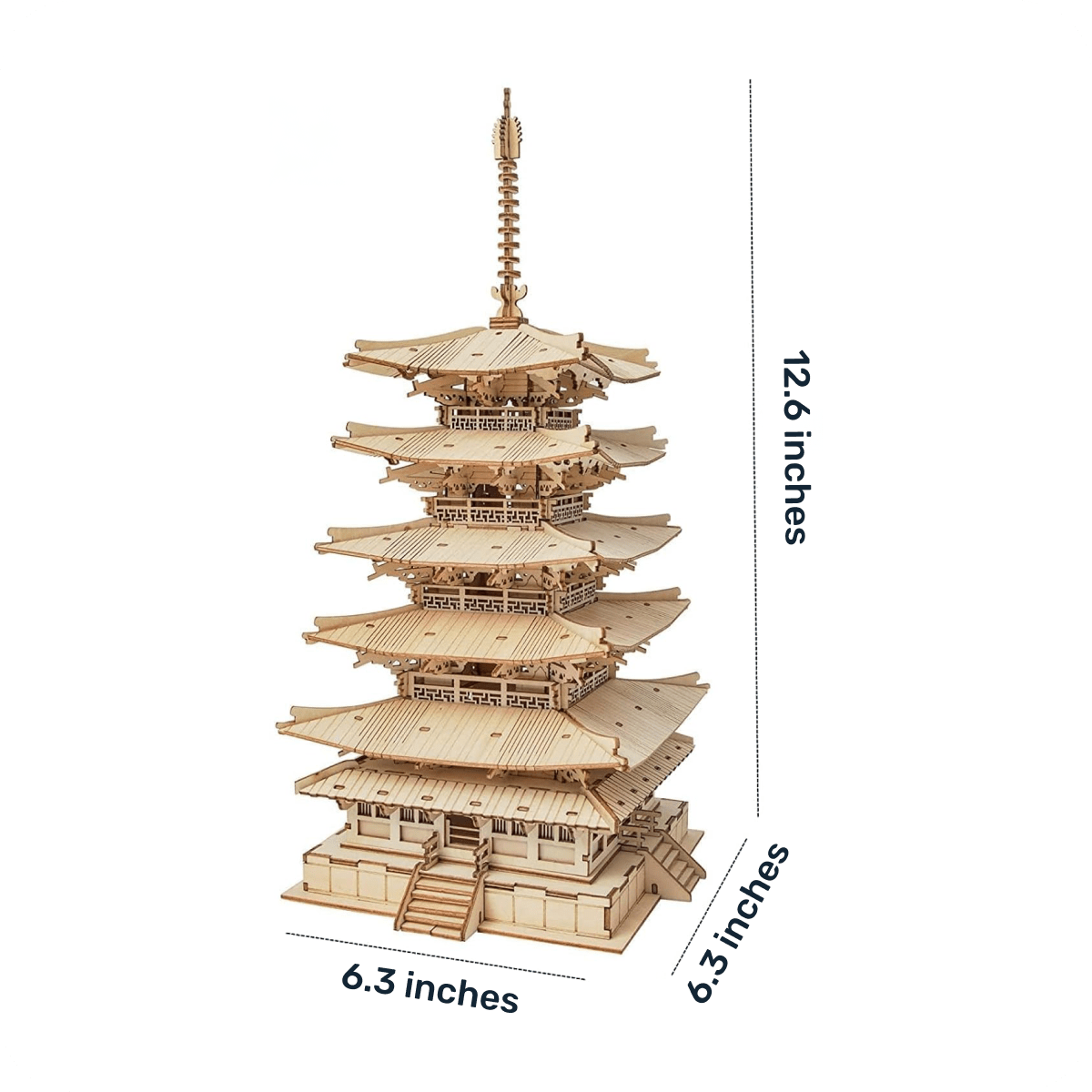 Handcrafted Japanese temple model for unique home decor