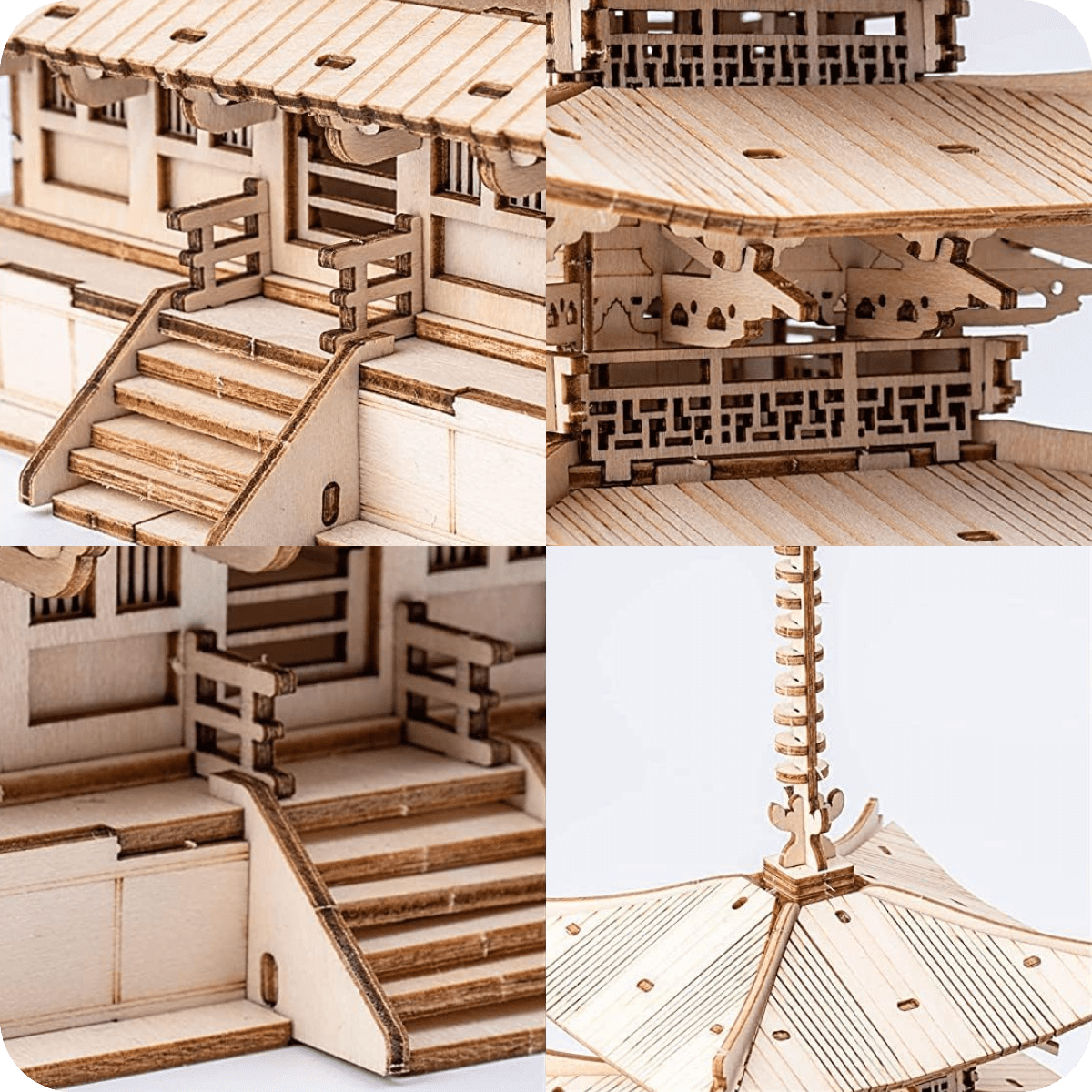 Intricate Japanese temple model for home decor and display