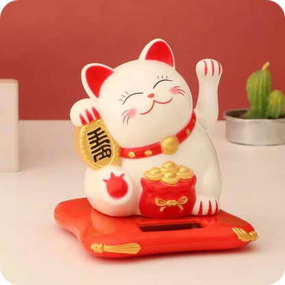 Lucky Cat Solar Powered Waving Ornament