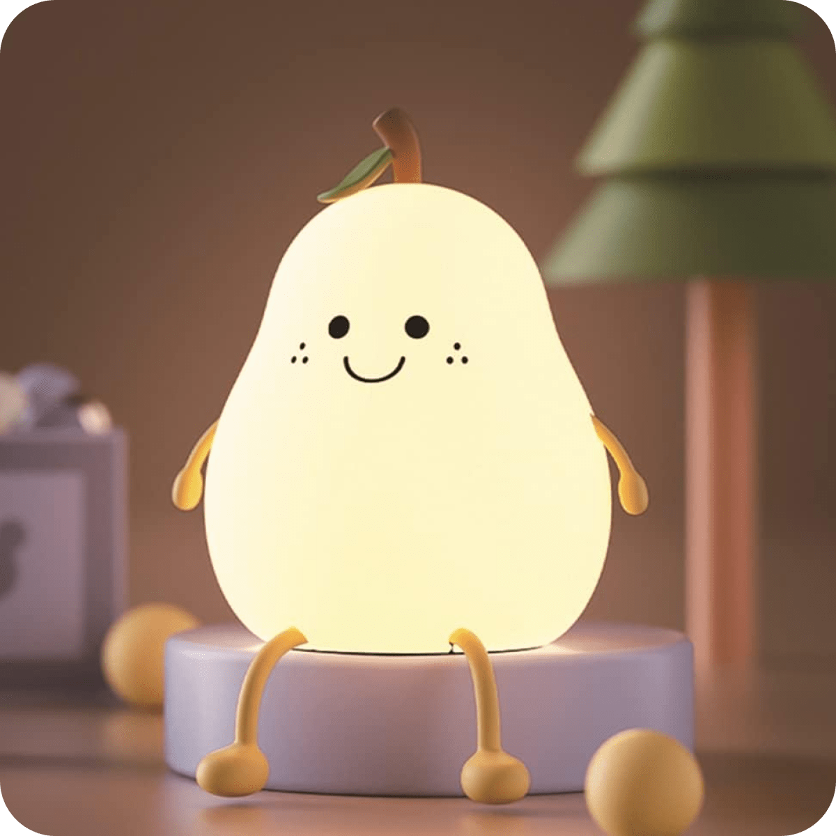 Adorable pear night light for cozy, calming atmospheres