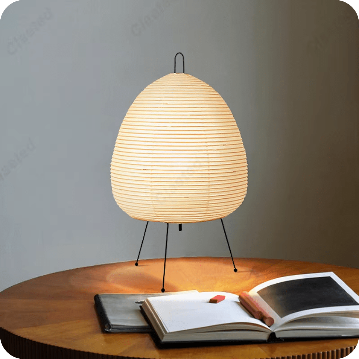 Japanese Standing Tripod Table Lamp